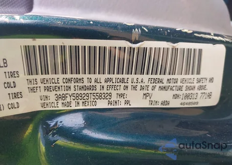 2009 Chrysler Pt Cruiser Touring from USA, damaged, VIN 3A8FY58929T558329